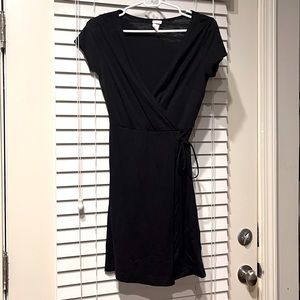 H&M Black Mini Wrap Dress